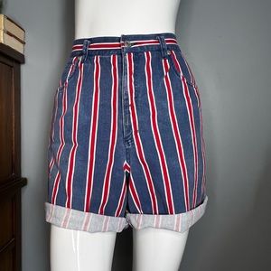 Vintage 90s Liz Claiborne : striped soft denim shorts
